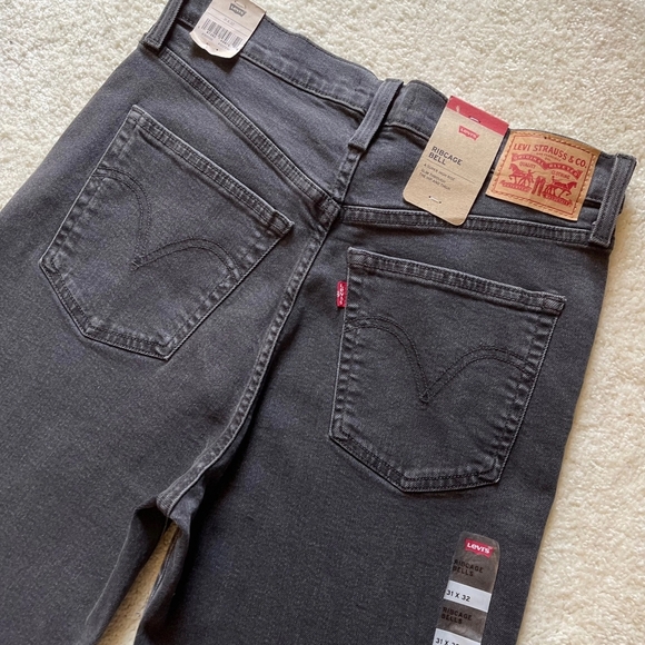 NWT Levi's Ribcage Bells High Rise Grey Wash Women's Jeans Size 31/32 - Picture 7 of 13